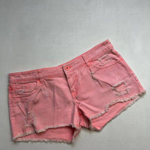 Pink low rise denim mini short (M)