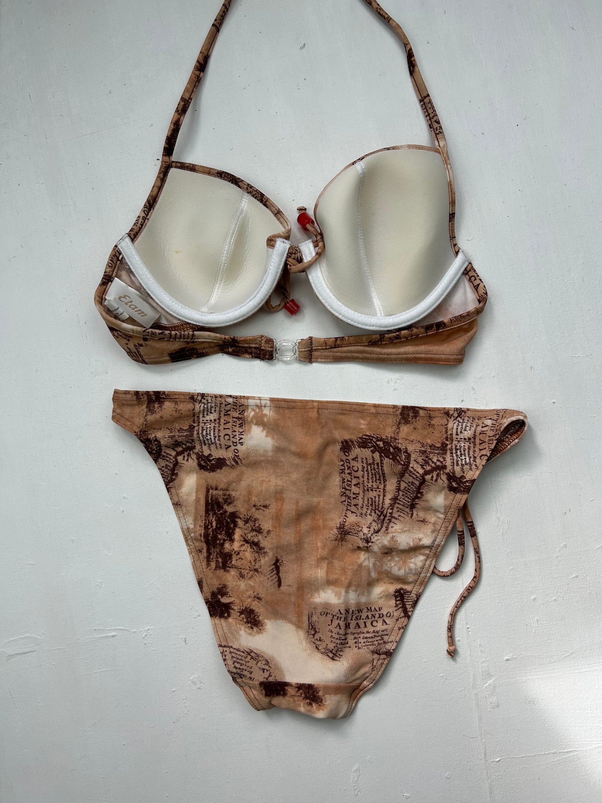 Beige padded bikini set (M)