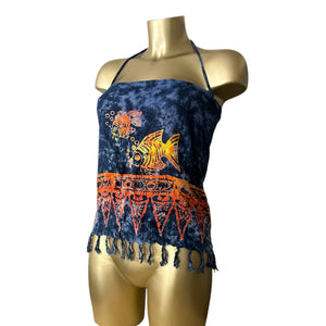 Navy multiway pareo tie up mini skirt / top (56x39cm)