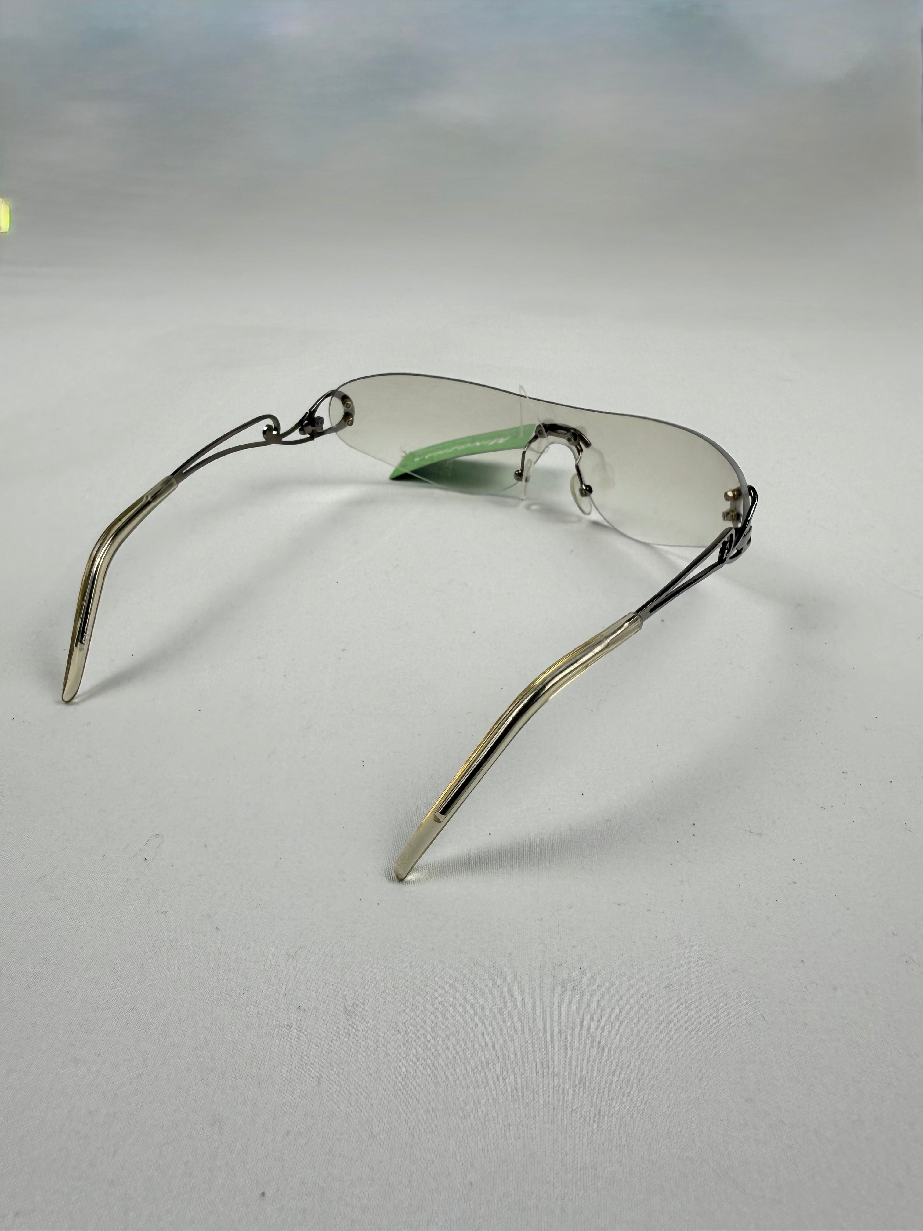 Brand new metallic shield sunglasses