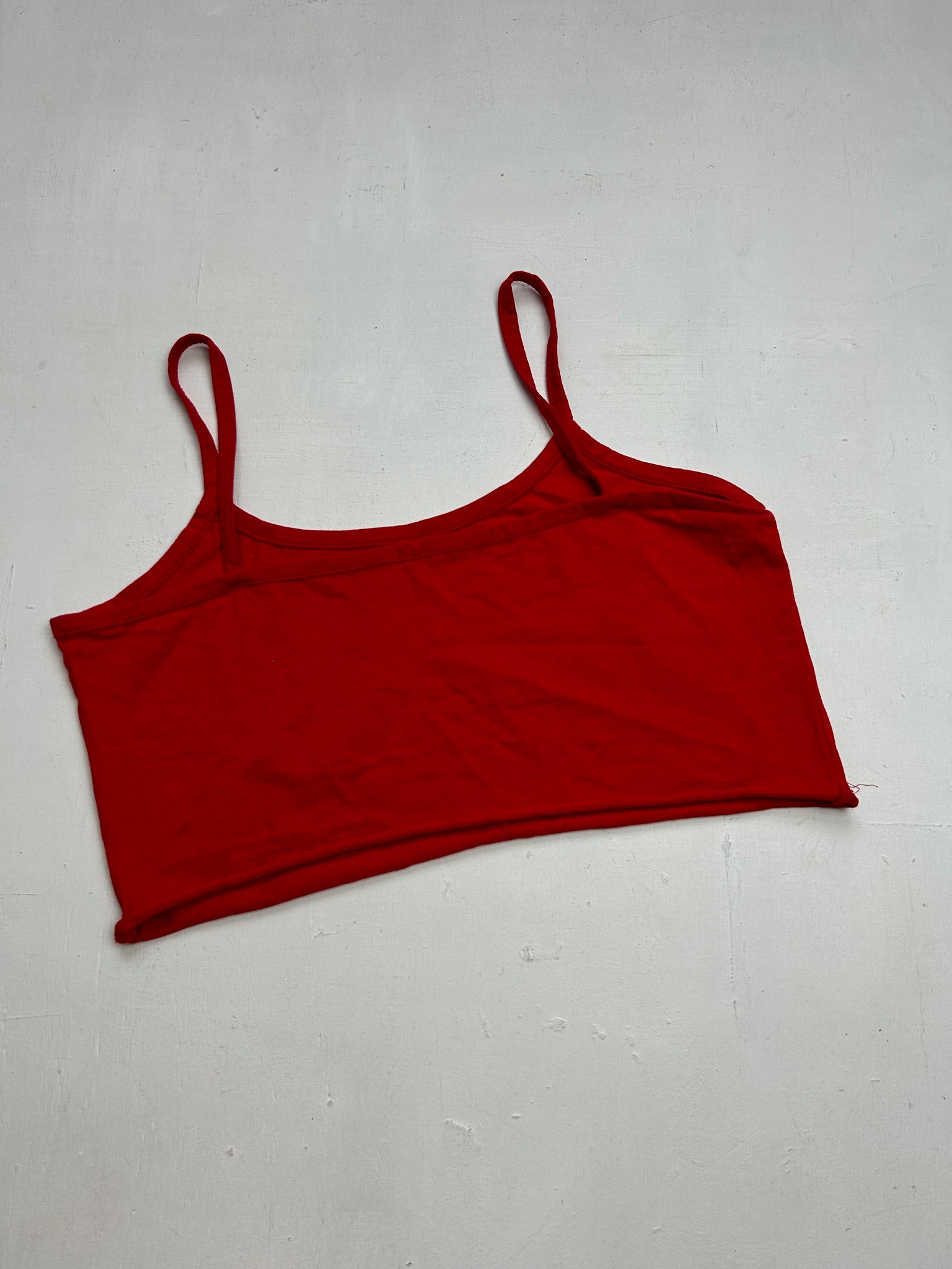 Red basic vintage crop cami top (S)