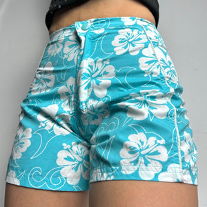 Blue Hawaii floral beachwear mini short (XS)