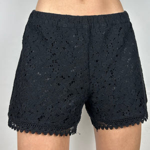 Black lace lined stretchy mini short (S/M)
