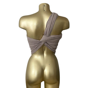 Khaki multiway 100% cotton scarf top (35x100cm)