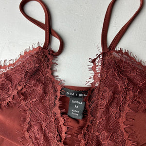 Rust lace mesh cami top (M)
