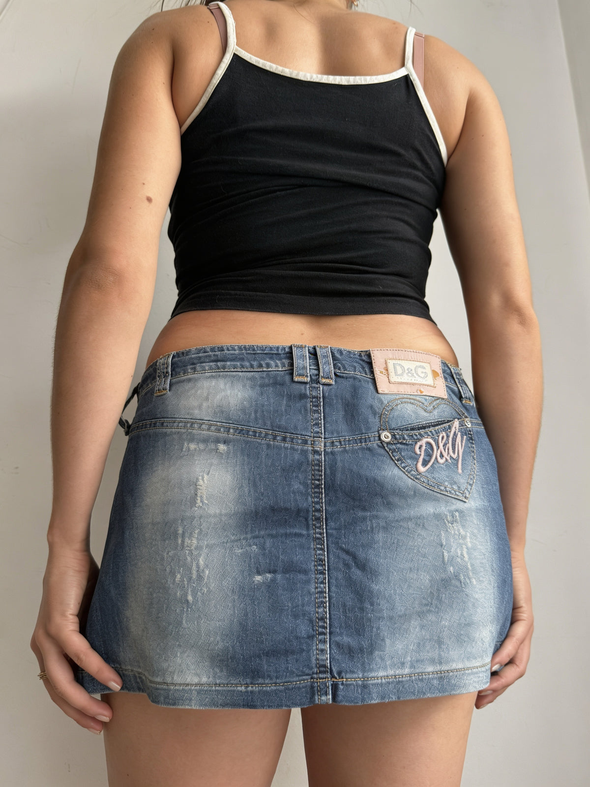 Jupe-short courte taille basse graphique orange (XS)
