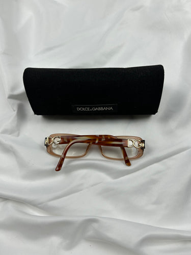 Brown logo office square glasses (with prescription)