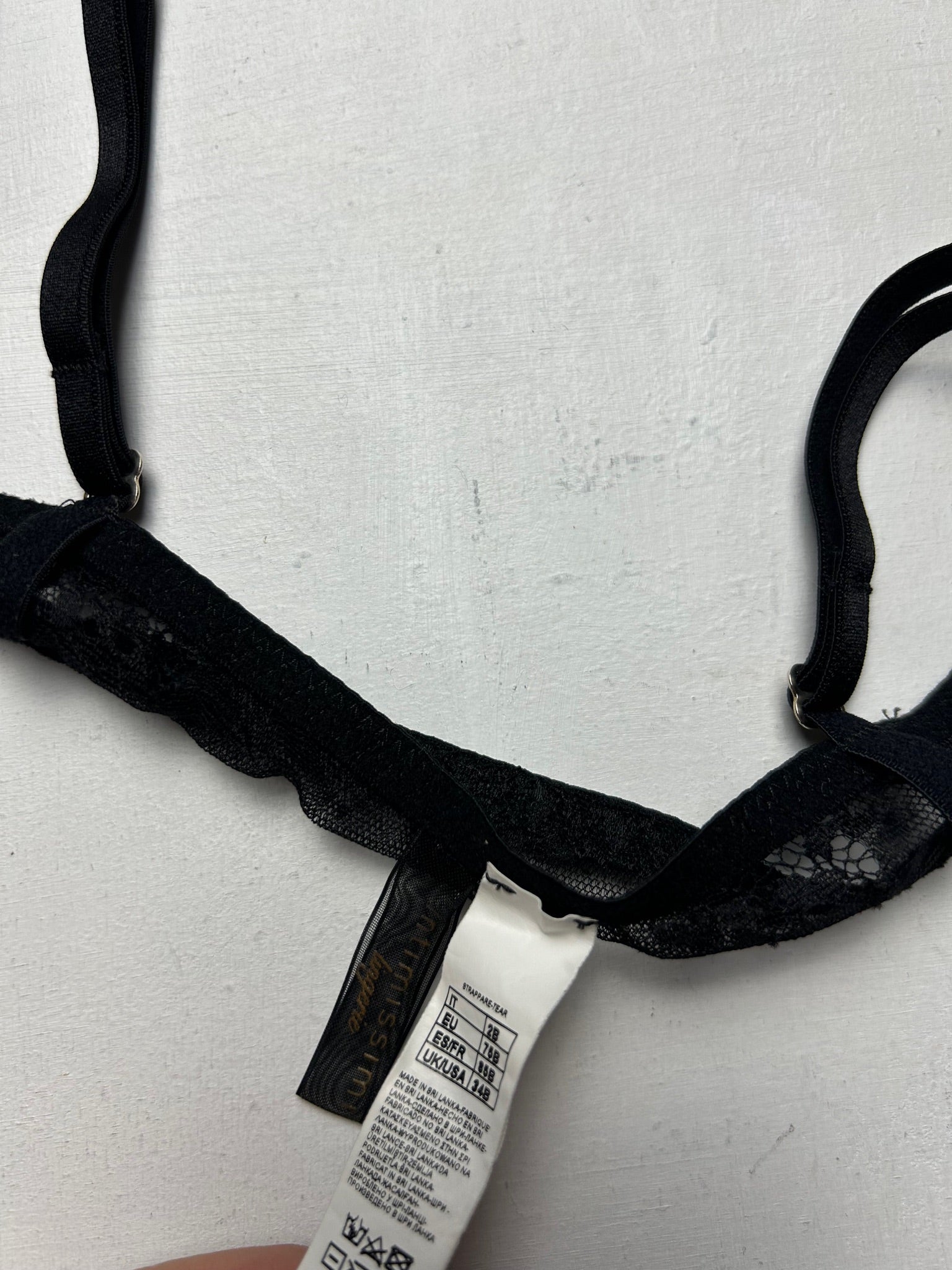 Black mesh tie up bralette (S)