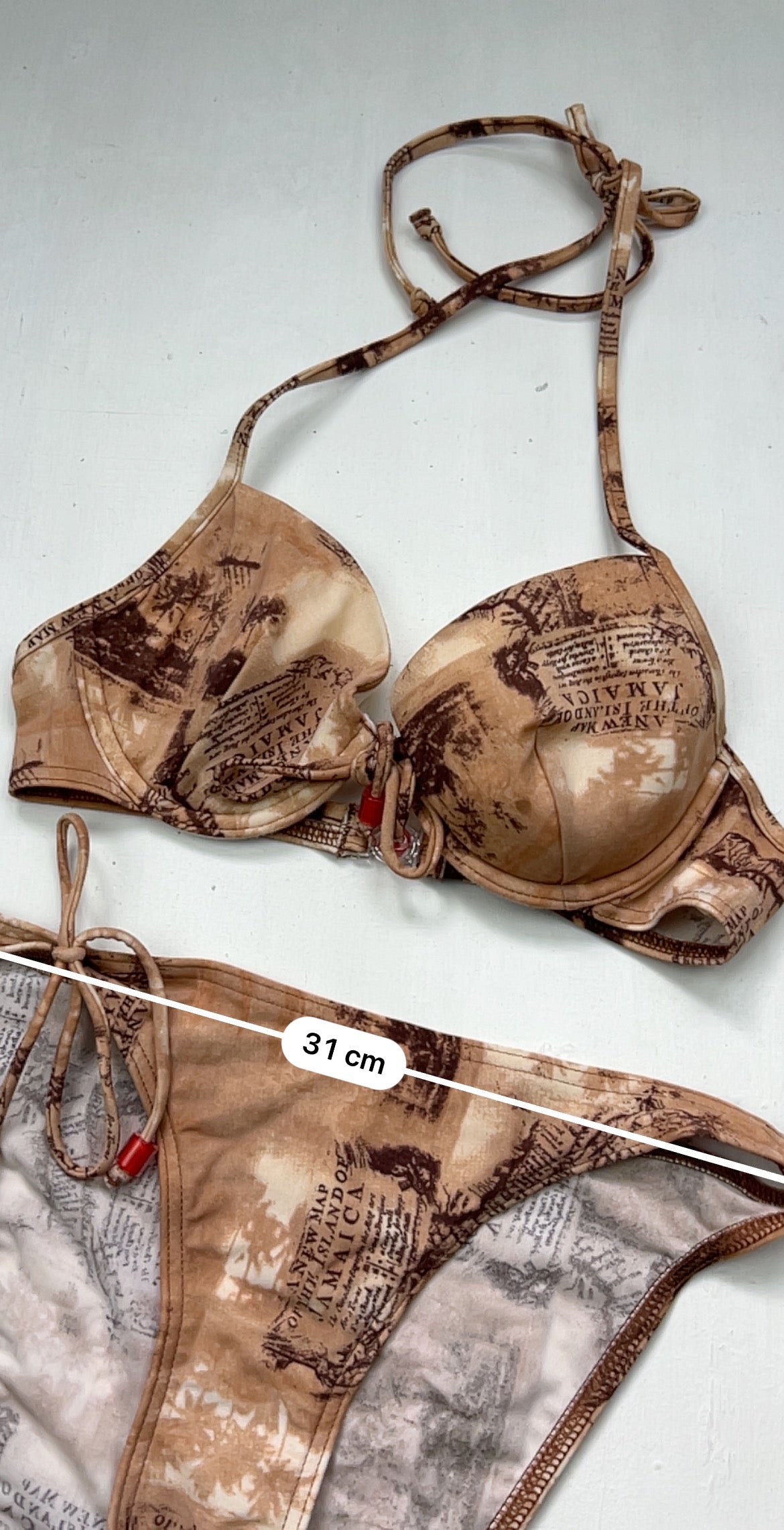 Beige padded bikini set (M)