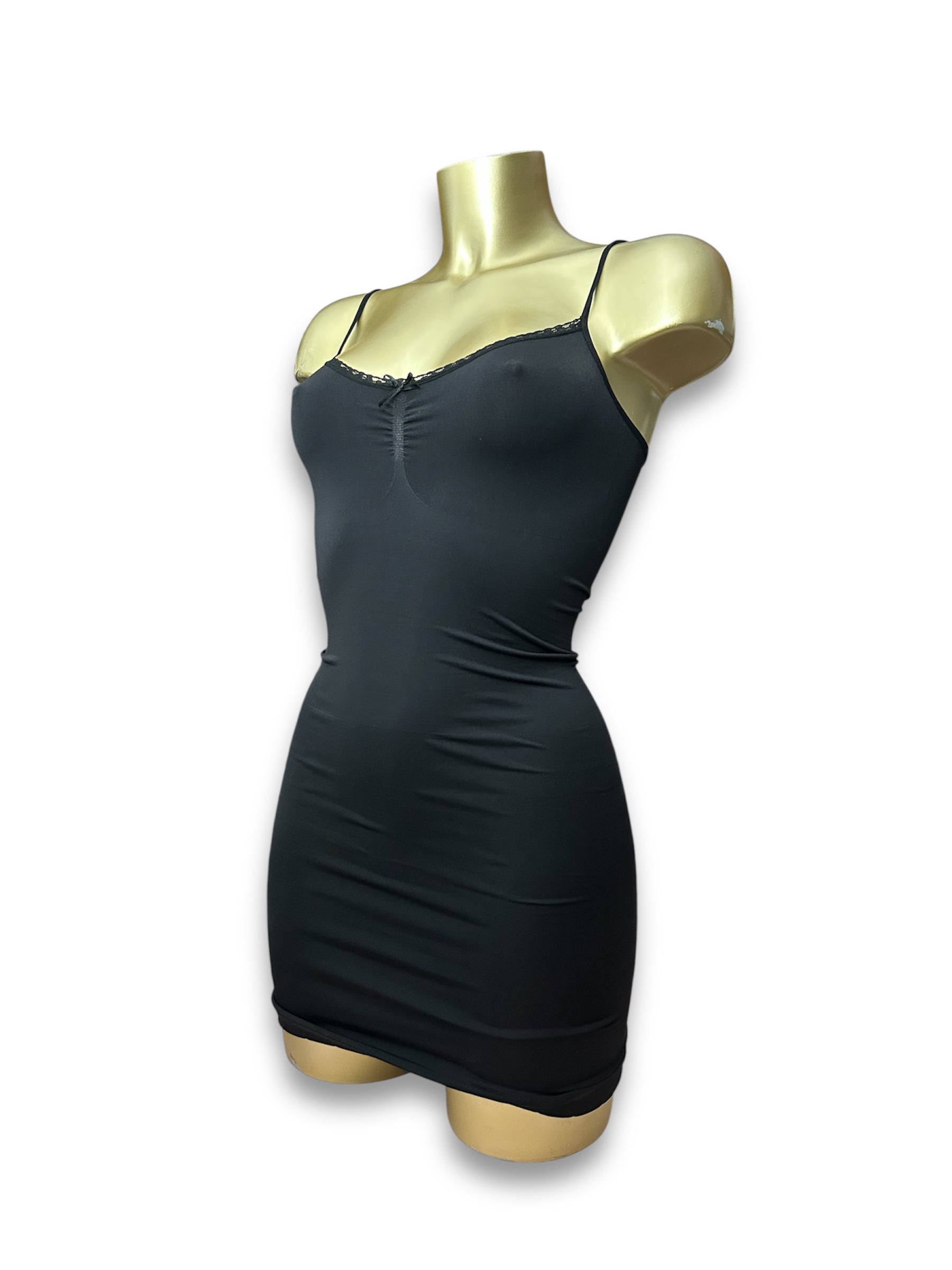 Black shape stretchy underwear mini dress (S)