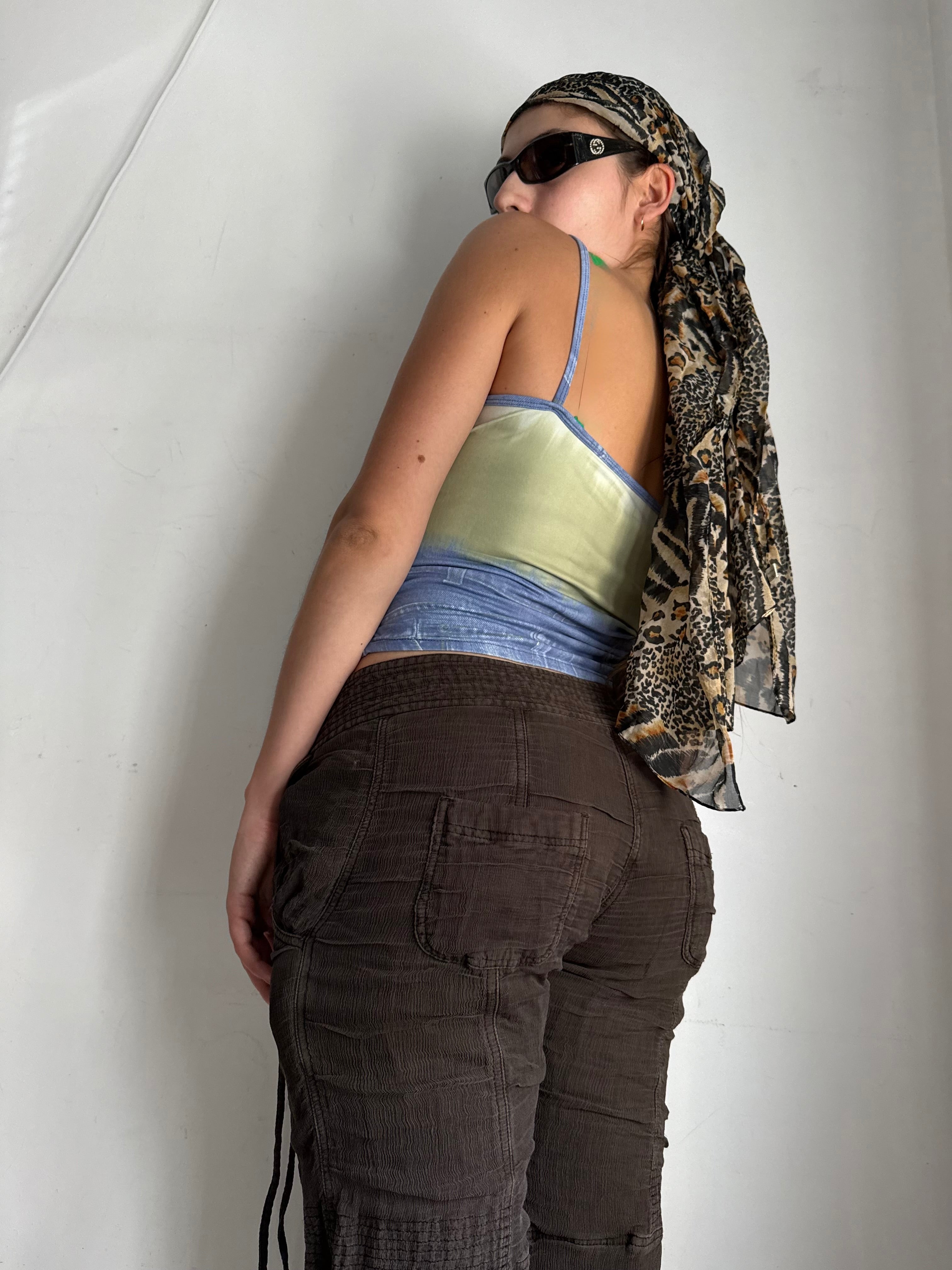 Brown animal print scarf