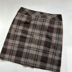 Brown check print y2k 90s vintage mini skirt (S/M)