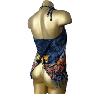 Navy multiway pareo tie up mini skirt / top (56x39cm)