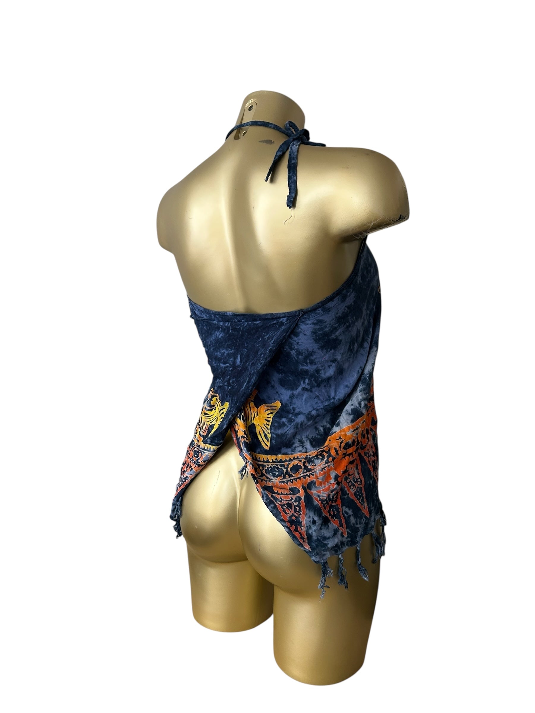 Navy multiway pareo tie up mini skirt / top (56x39cm)