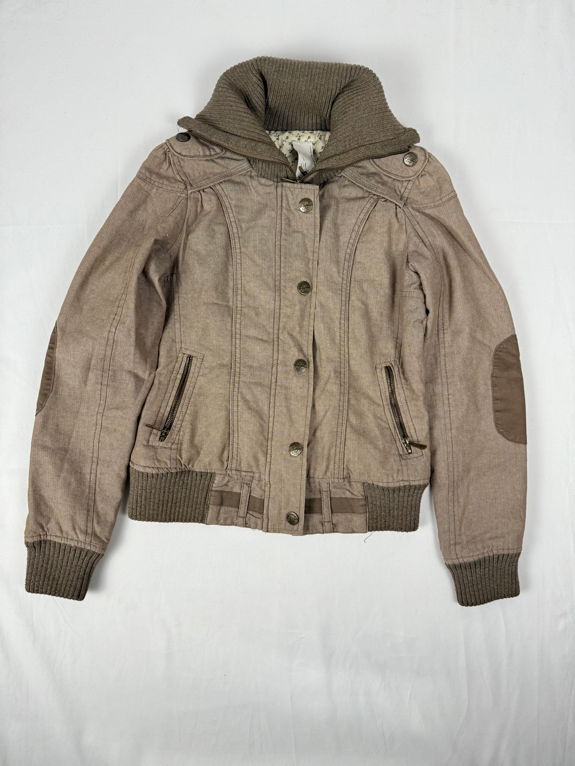 Beige biker jacket (S)