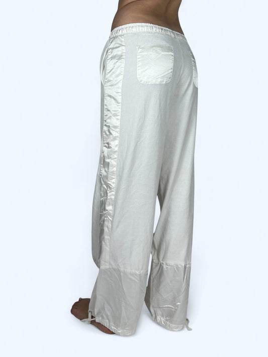 White velvet low rise baggy joggers pants (S)
