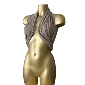Khaki multiway 100% cotton scarf top (35x100cm)
