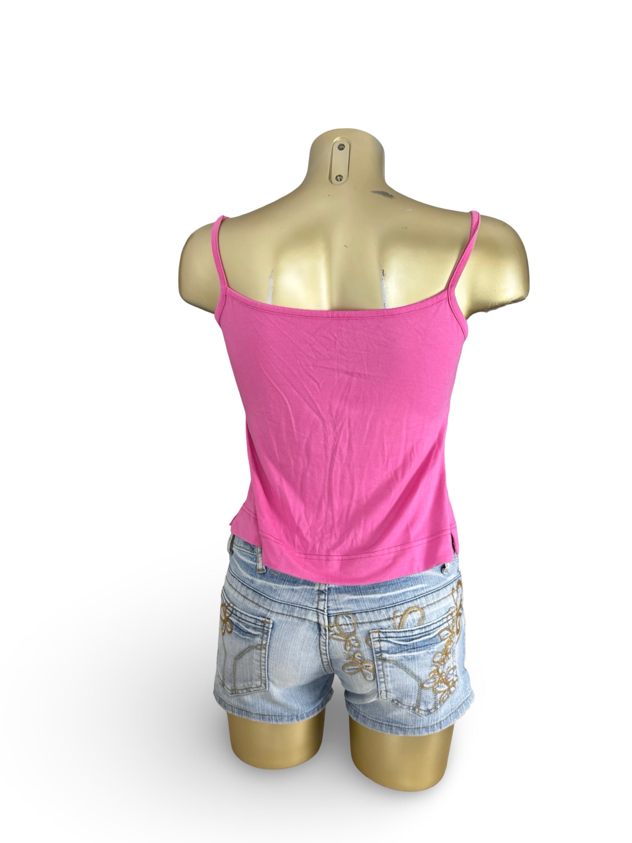 Pink plunge neck tight fit top (M/L)