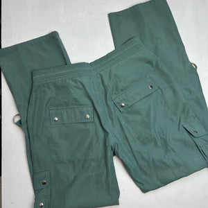 Light green cargo low rise baggy pants (M)