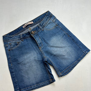 Blue denim low rise mid short (S)