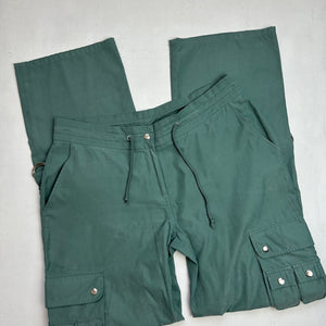 Light green cargo low rise baggy pants (M)