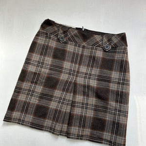 Brown check print y2k 90s vintage mini skirt (S/M)