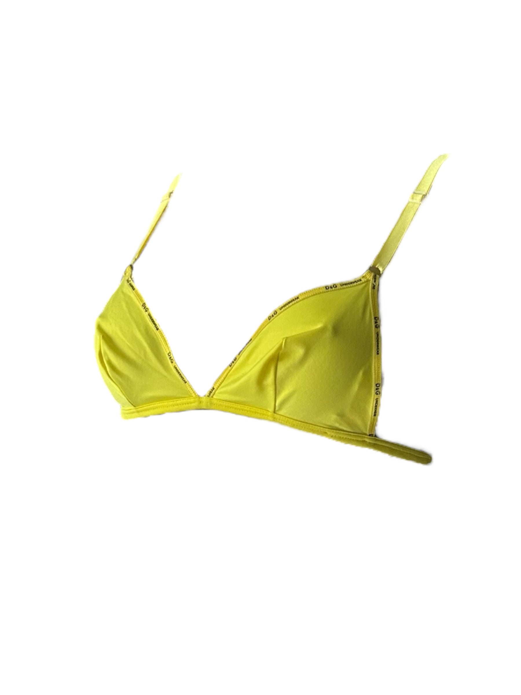 Yellow lycra vintage bralette (S/M)