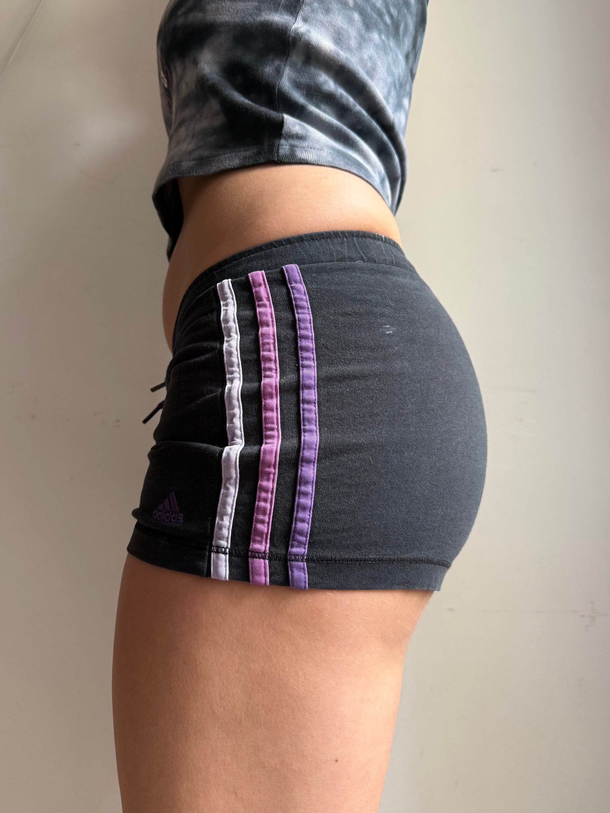 Black & purple cotton mini short (XS)