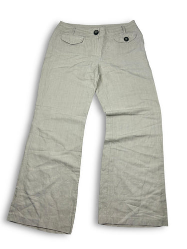 Beige linen low rise baggy pants (XL)