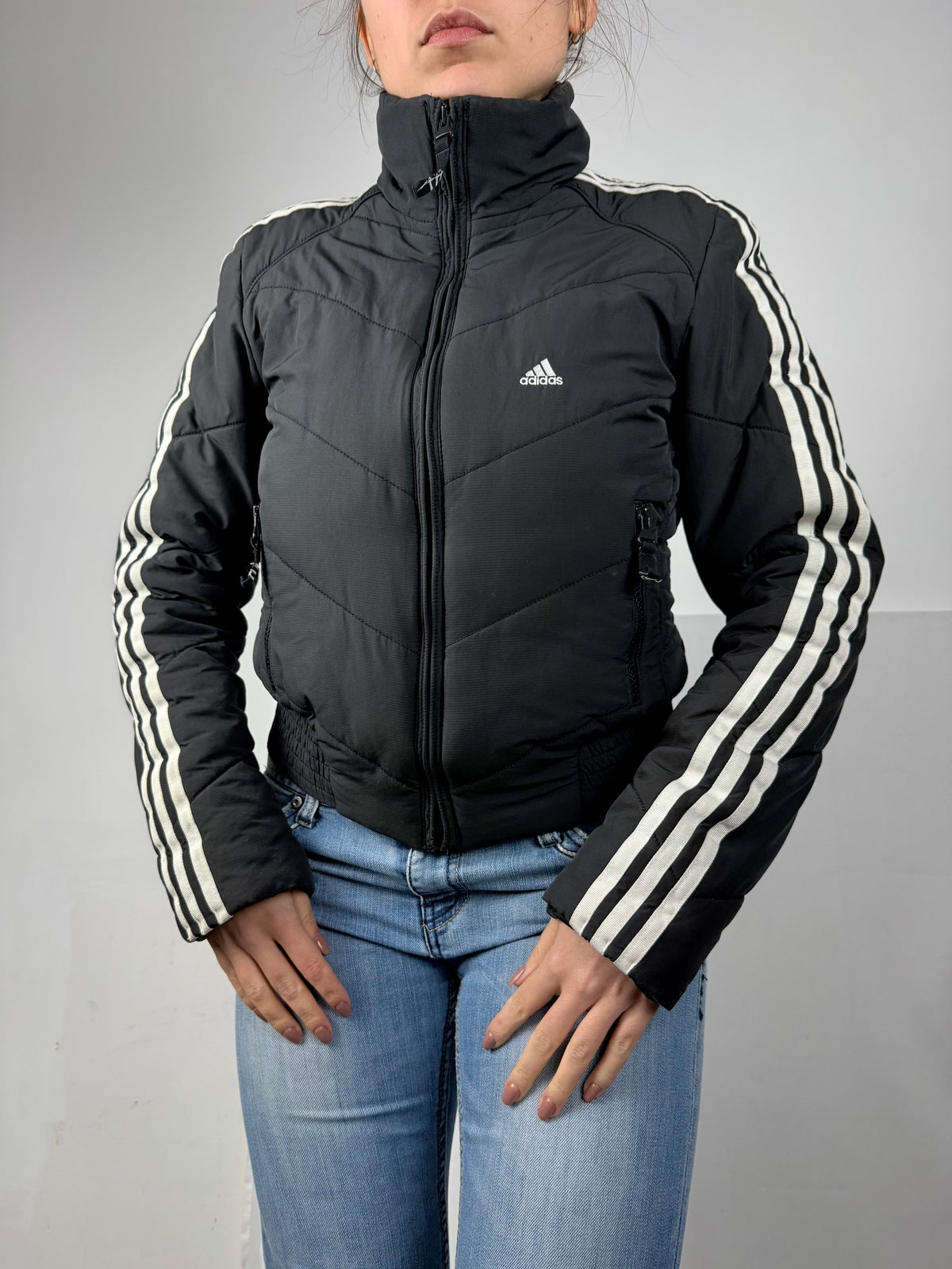 Blazer de bureau noir zippé (M)