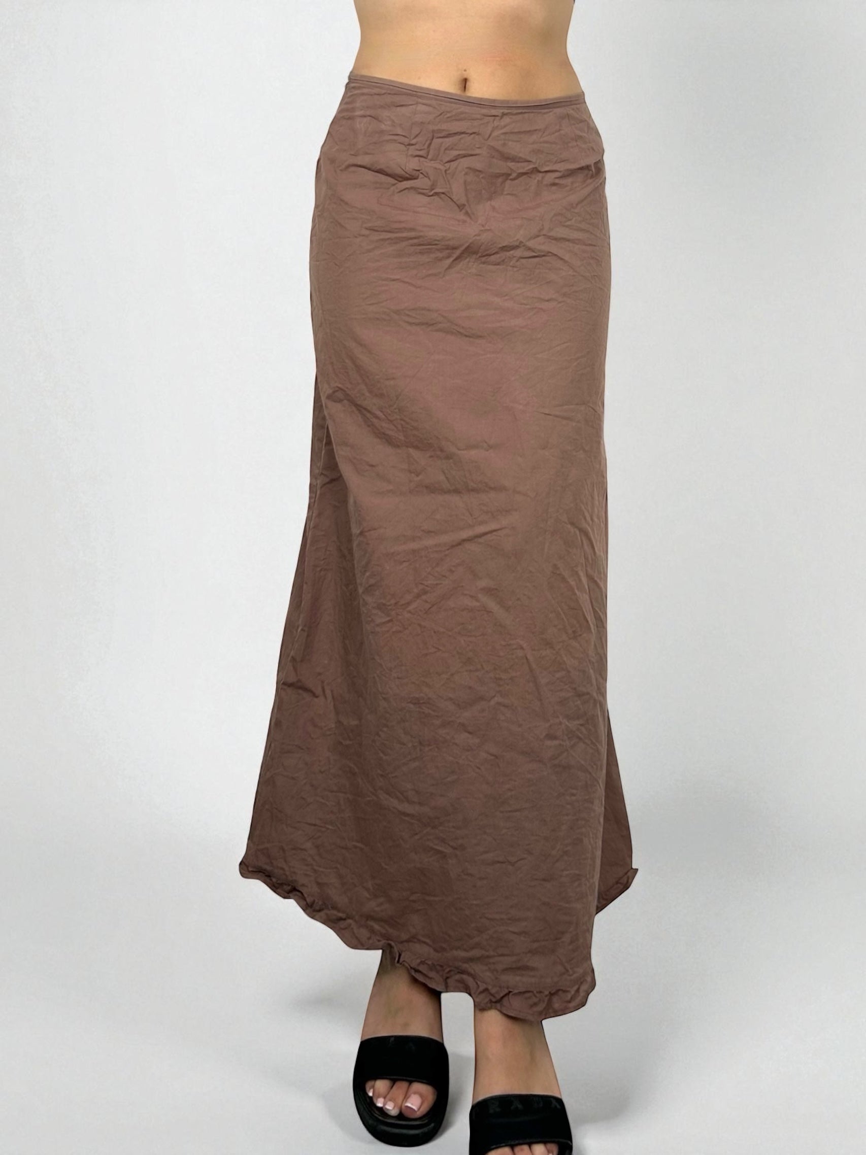 Brown 100% cotton maxi skirt (S)
