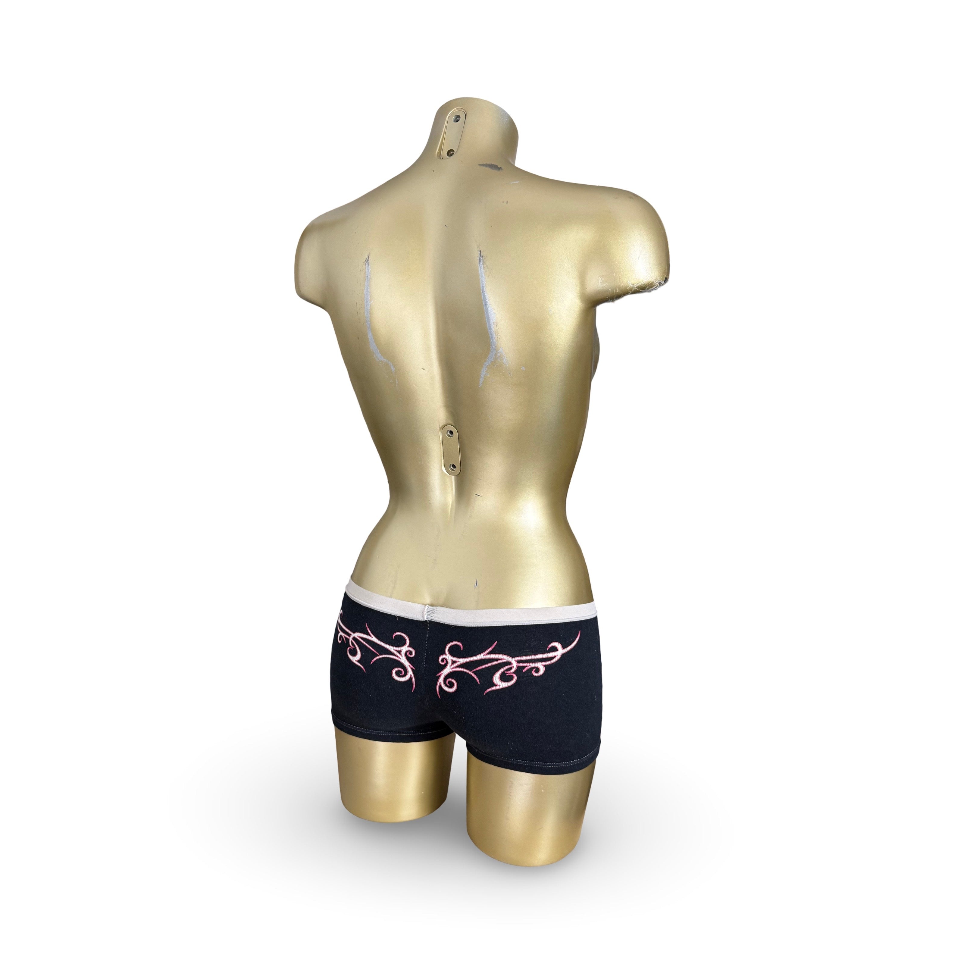 Black graphic low rise mini shorty (XS)