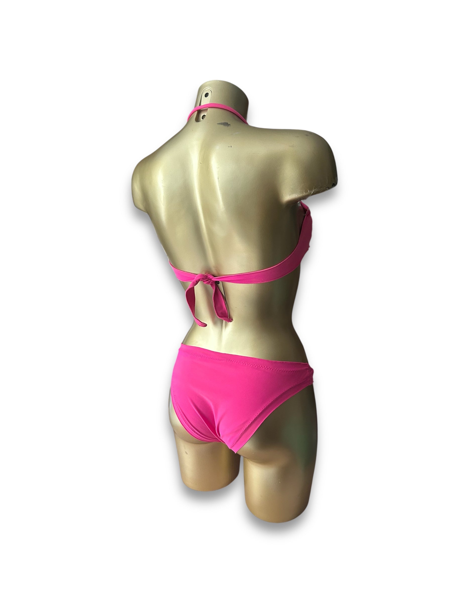 Pink y2k vintage adjustable low rise bikini set (XS)
