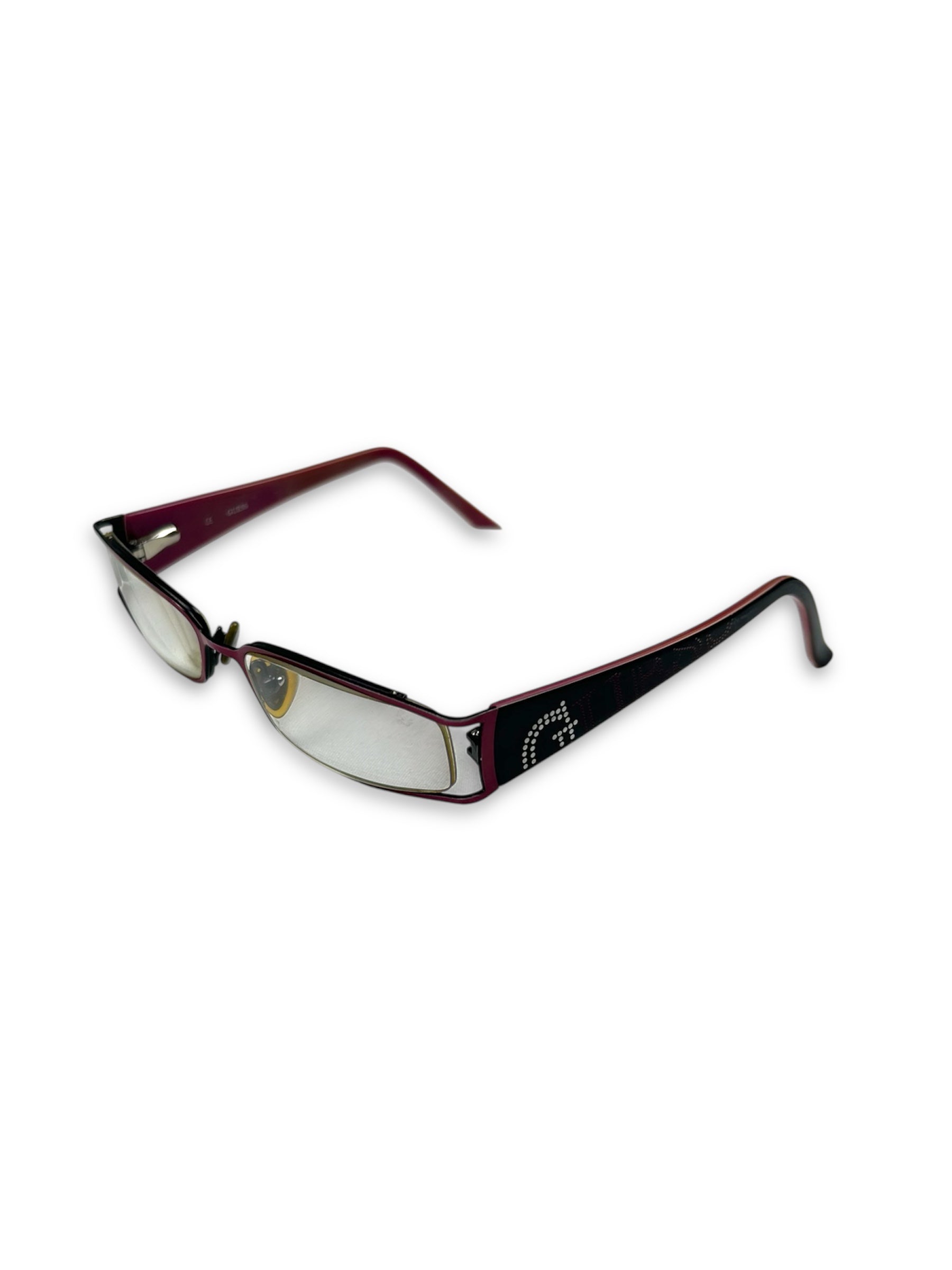 2000s pink office siren glasses (with prescription)