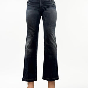 Blue denim low rise skinny pants (S)