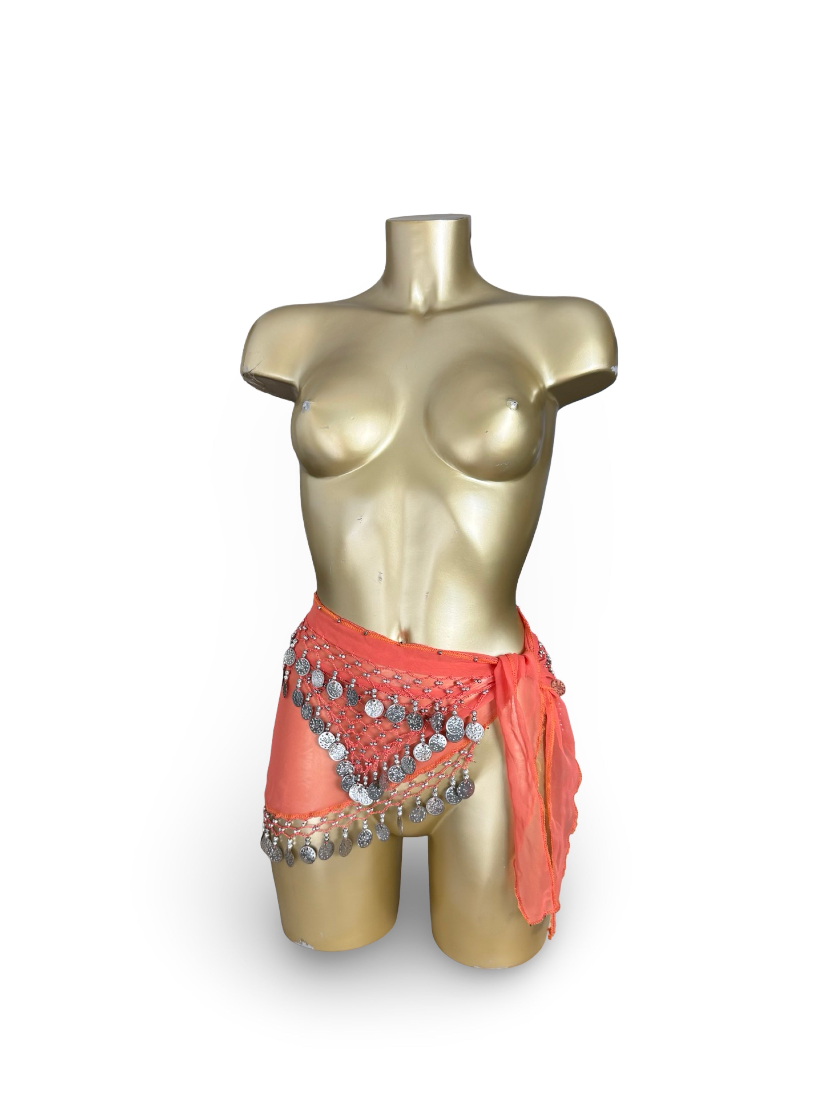Orange multiway pareo tie up mini skirt / top