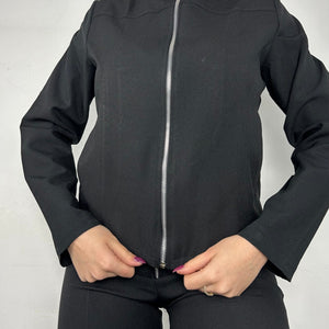 Black zip up office siren jacket (M)