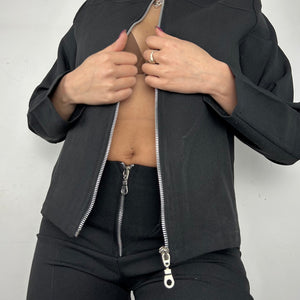 Black zip up office siren jacket (M)