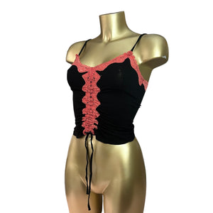 Black ruched cami top (S)