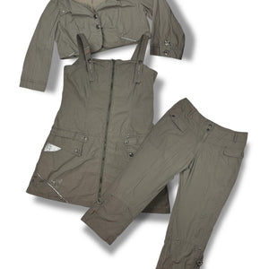 Beige mini dress + capri pants + bolero jacket 3pc set (L)
