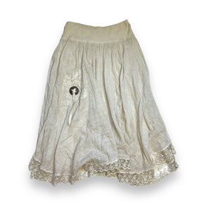Beige see trough stretchy low rise maxi skirt (S/M)