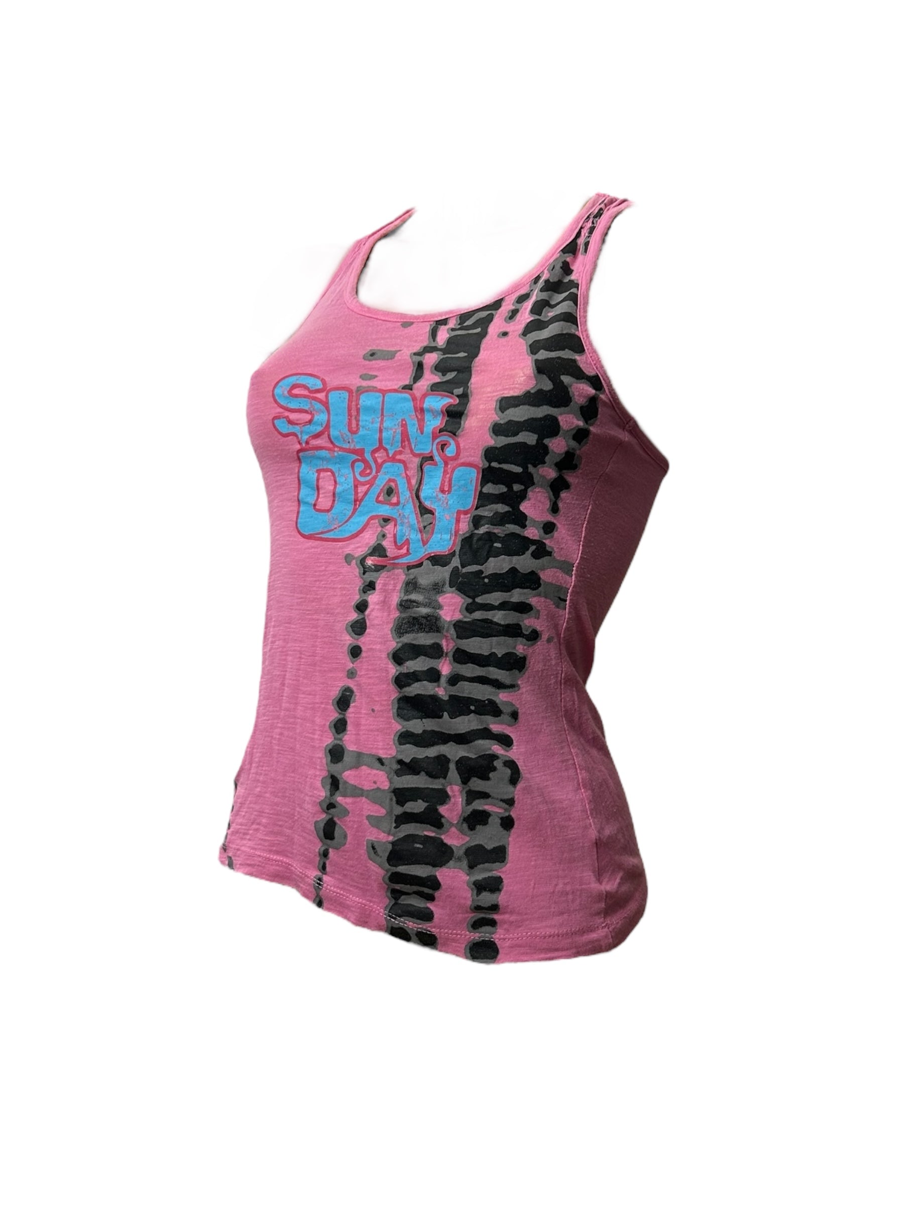 Pink graphic print tank top (XS)