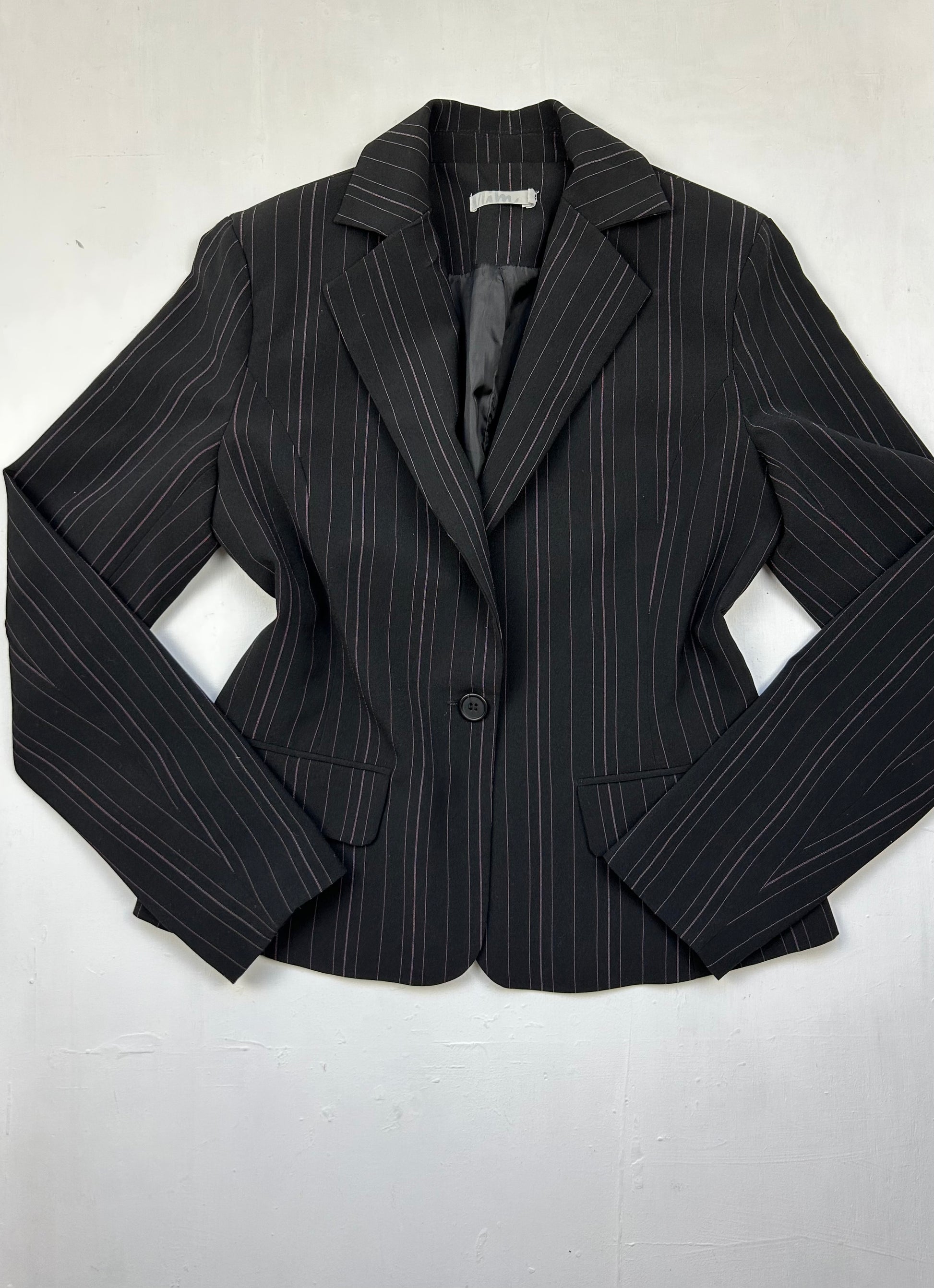 Black striped blazer office siren  jacket (S/M)