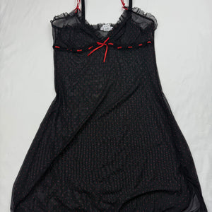 Black mesh see trough babydoll mini dress (S)