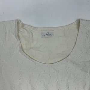White embroidered cotton tee (S)