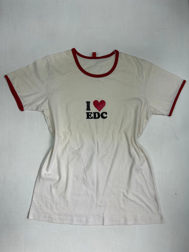 White logo cotton tee (L)