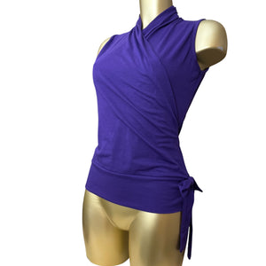 Purple tight fit wrap top (S)