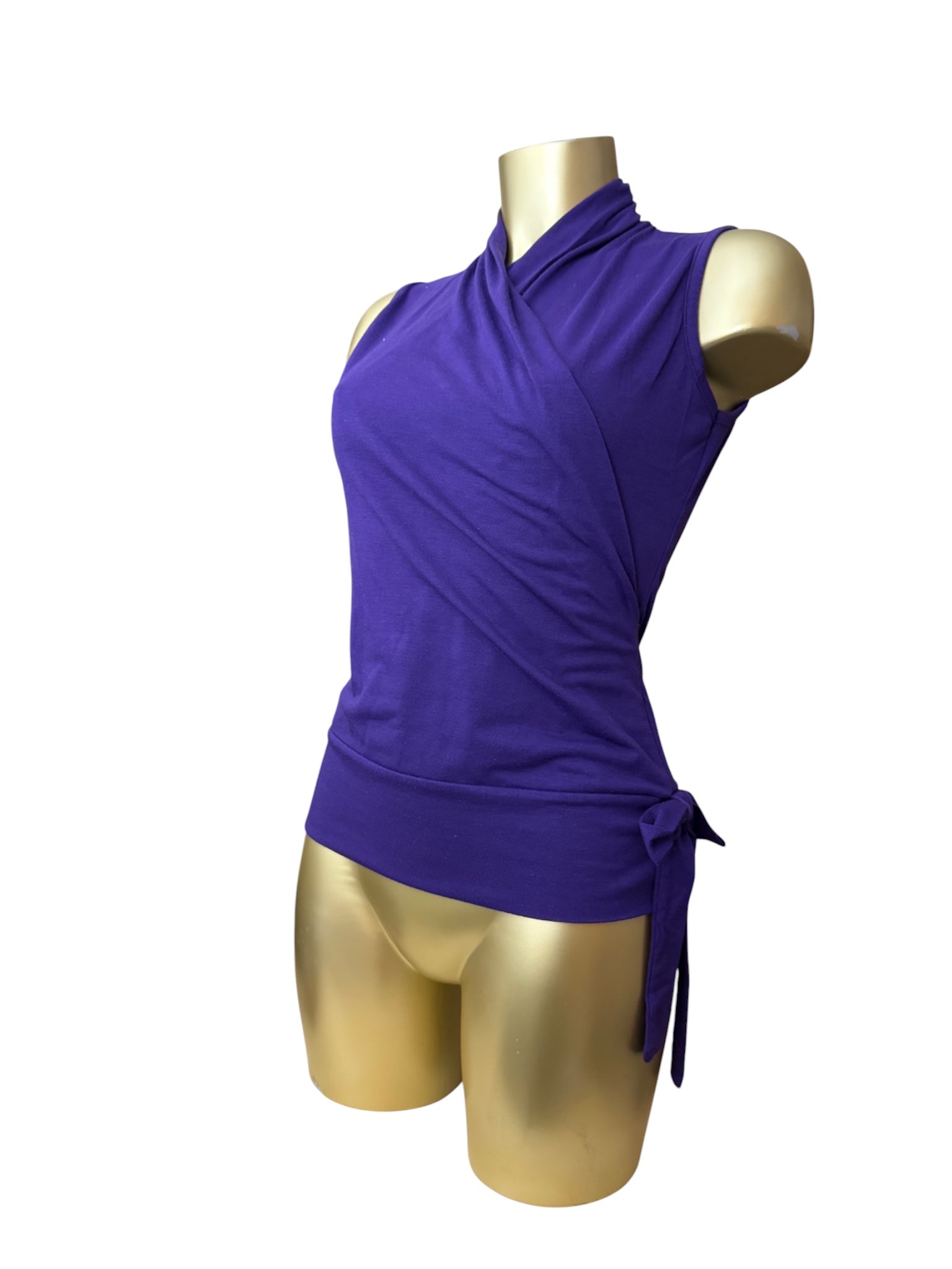Purple tight fit wrap top (S)