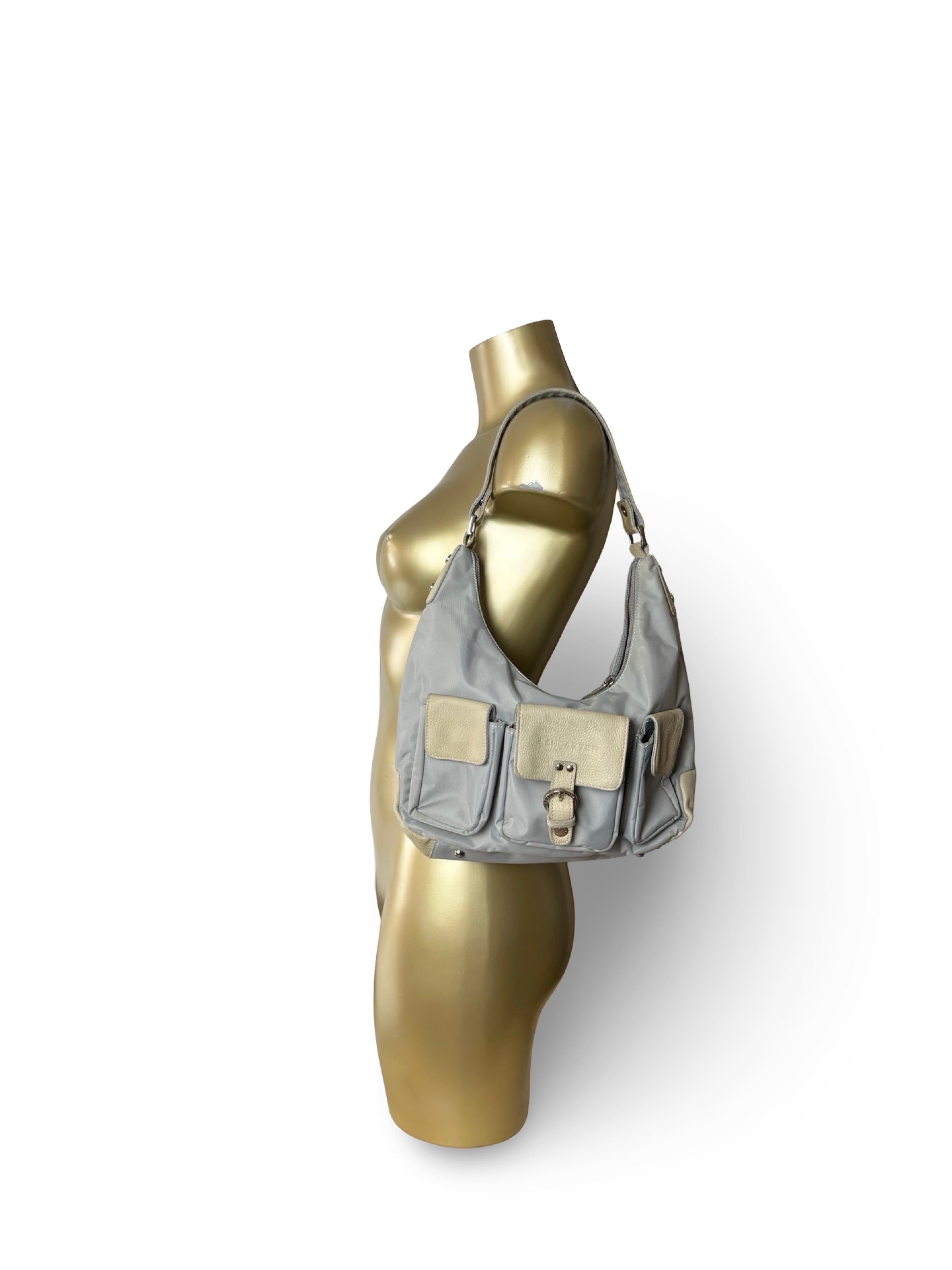 Grey multi pockets shoulder bag (31x23cm)