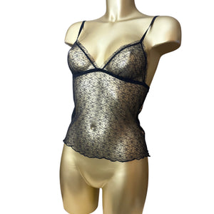 Black see trough mesh cami top (XS/S)